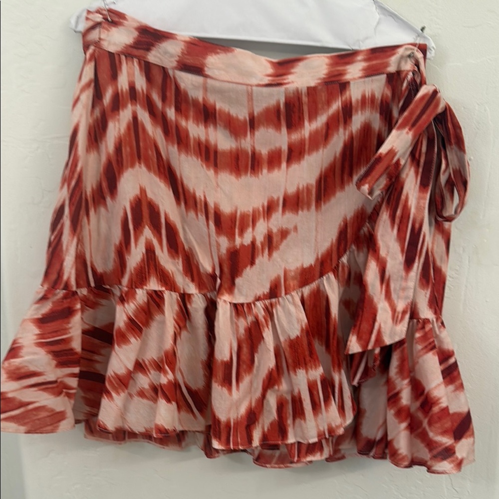 Banana Republic Red Tie-Dye Ruffle Skirt/ M